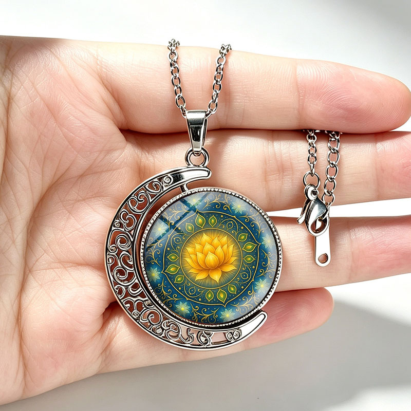 3pcs Bohemian Mandala Necklace & Earrings Jewelry Set